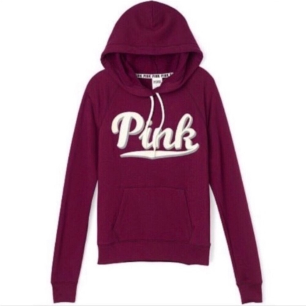 VS PINK Maroon Hoodie with Pink logo Size S